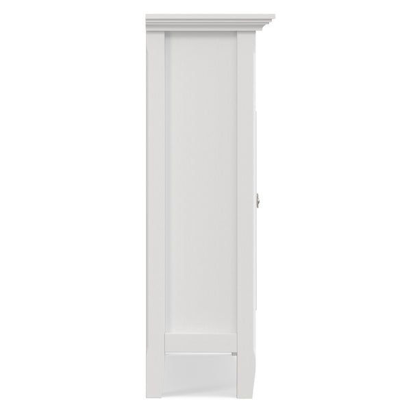 English Elm Amherst White Pine Entryway Cabinet with Crown Molding Two Drawers and Storage Doors B136P436048