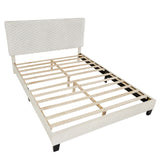 English Elm Findlay Plush 3D Upholstered Platform Bed In White Dove,Queen