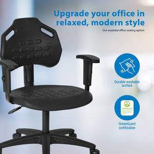 OSP Home Furnishings Self-skinned Urethane Task Chair with Lumbar Support and Pneumatic Height Adjustment KH813137