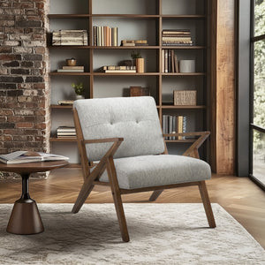 JLA Home INK+IVY - Upholstered Mid-Century Armchair with Angled Wood Frame, Tufted Back, Foam Cushion Comfort II110-0396