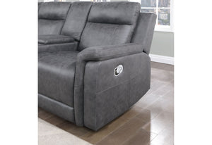 English Elm ECO Greige Sectional Sofa — Plush 100% Polyester Fabric, Sleek Modern Design, Comfortable Seating Lounge B201S00075