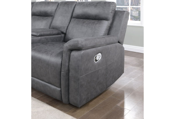 English Elm ECO Greige Sectional Sofa — Plush 100% Polyester Fabric, Sleek Modern Design, Comfortable Seating Lounge B201S00075