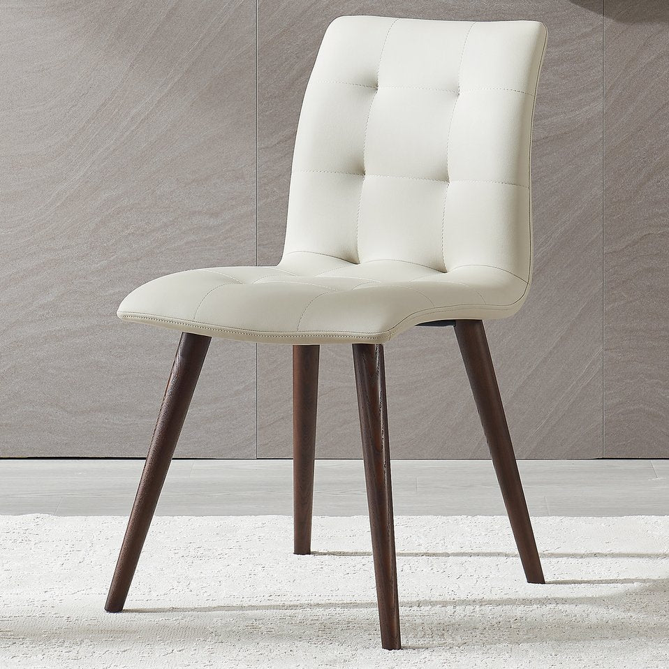 English Elm Dining Chair Set of 2 Mid Century Pu Upholstered Seat with Oak Legs for Any Room W5630P456169