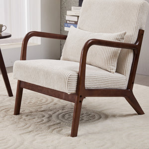 English Elm Mid-Century Modern Accent Chair & Coffee Table Set - Vintage Luxury For Stylish Living Spaces! W2989P362830