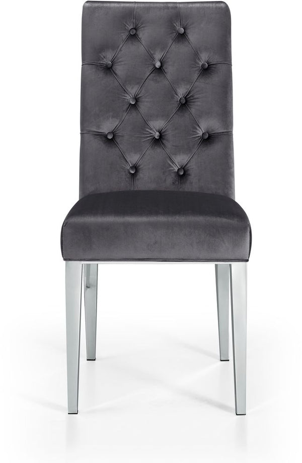 English Elm Modern Velvet Dining Chair Set Of 2 – Glamorous Tufted Design With Chrome Legs For Chic Spaces B011P353088