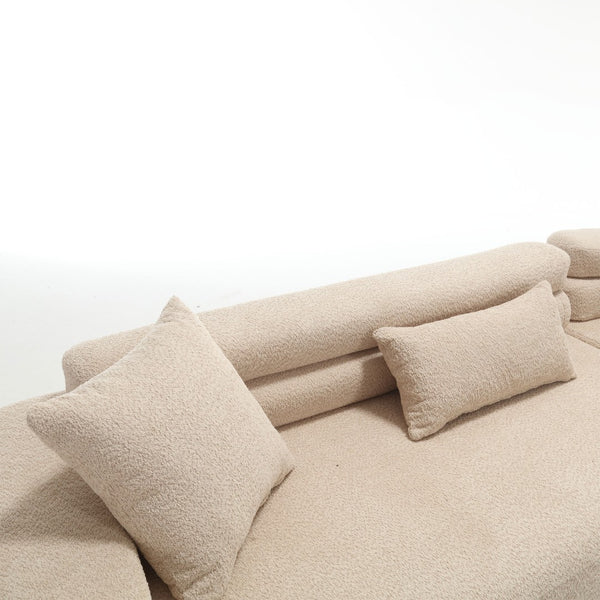 English Elm Modern Foam-Filled Sleeper Sofa Bed With Unique Boucle Design For Living Room & Bedroom Decor W2705S00007-GIGA