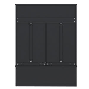 English Elm Modern Entryway Hall Tree with Six Hooks Bench Seat and Open Shoe Cubbies Black W1580S00618