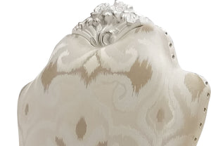 English Elm Ivory Sculptural Floral Dining Side Chair Set of 2 with Tufted Upholstery, Gold Accents, Luxe Comfort Ivory B062P215494