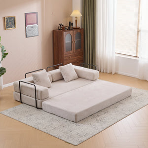 English Elm Floor Couch, Comfy Convertible Sofa Bed With Armrest, Corduroy Fabric, Perfect For Small Spaces! W3723P345007