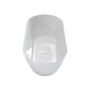 English Elm 55" Acrylic Freestanding Soaking Tub Glossy White Spa Style Deep Basin Bath W1920P386230