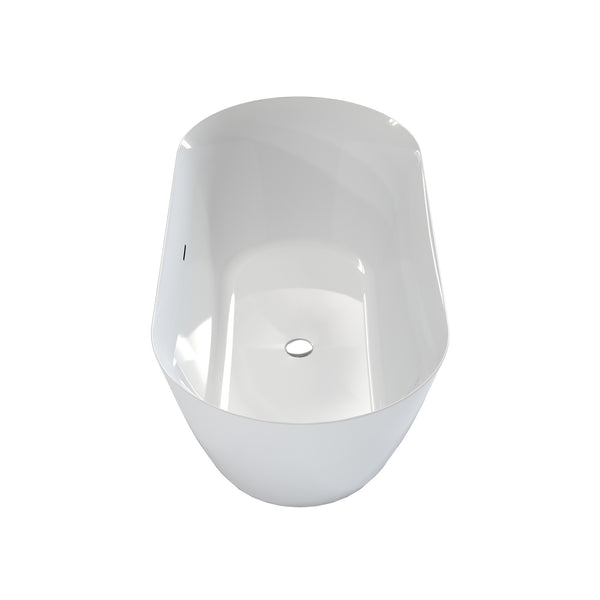 English Elm 55" Acrylic Freestanding Soaking Tub Glossy White Spa Style Deep Basin Bath W1920P386230