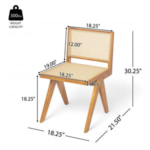 English Elm Christopher Knight Home® - Chandigarh Dining Room Chairs Set Of 2 – Stylish Rattan & Rubberwood Side Chairs For Any Space N768P241397N