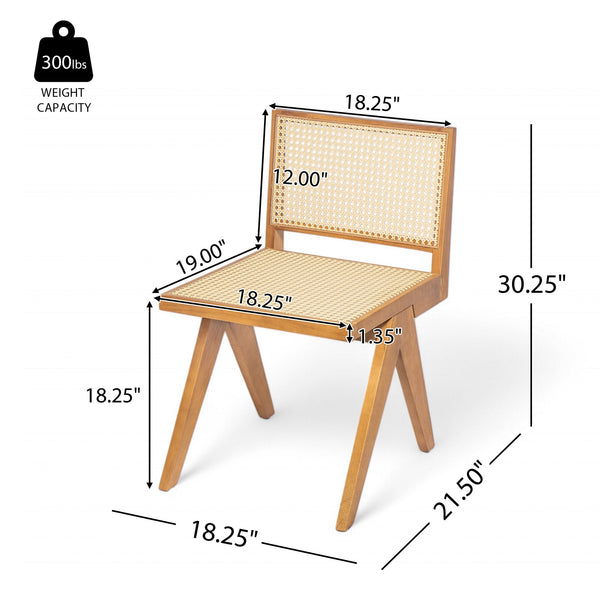 English Elm Christopher Knight Home® - Chandigarh Dining Room Chairs Set Of 2 – Stylish Rattan & Rubberwood Side Chairs For Any Space N768P241397N