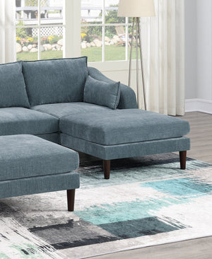 English Elm Contemporary 5-Piece Modular Sectional Sofa Set in Blush Morgan Fabric — Plush, Versatile L-Shaped Design Grayish 33 L x 27 W x 11 H B011S01583