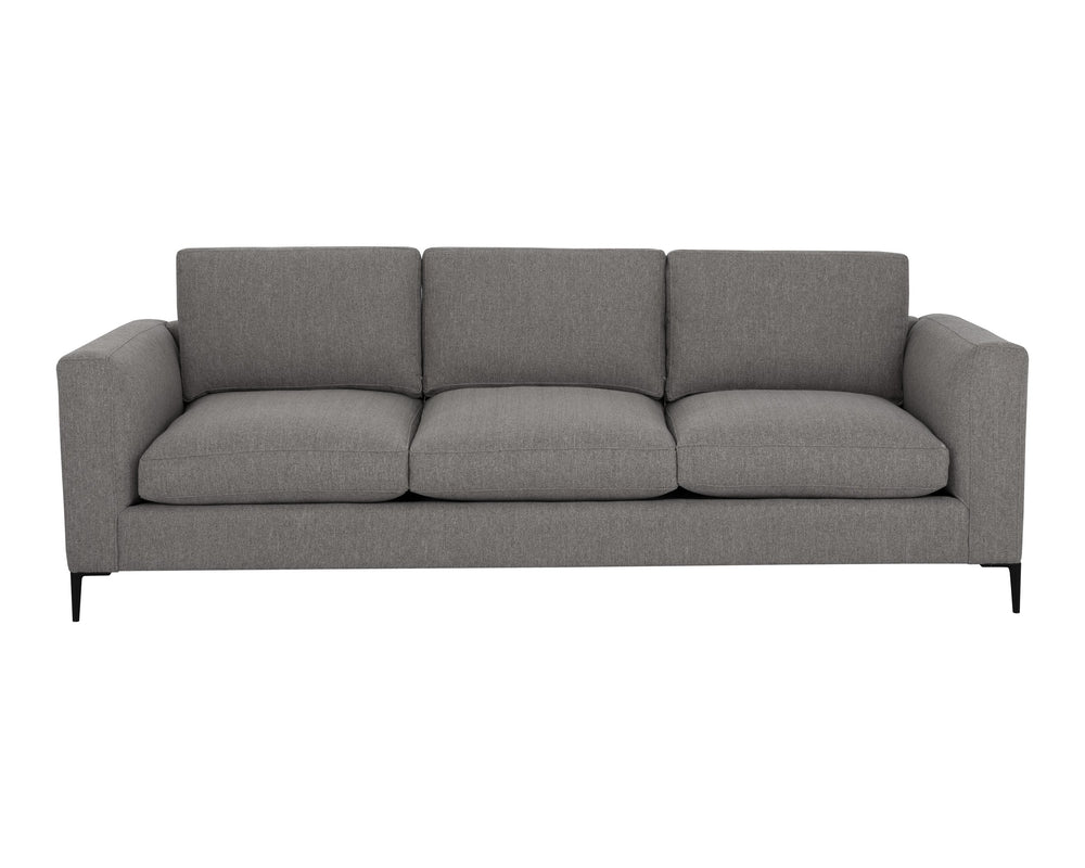 Sunpan Byward Sofa - Sustainable Luxury with Reversible Cushions, Feather-Soft Comfort & Durable Design Liv Smoke