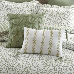 English Elm 5-piece Queen Microfiber Comforter Set Soft Printed Bedding with Decorative Pillows Sage Green B035P482936