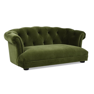 English Elm Jennifer Taylor Home - Kiki Chesterfield Dog Sofa Bed with Tufted Rolled Back, Plush Dual Foam Comfort, Durable Velvet (37") Olive Green B2719P238247
