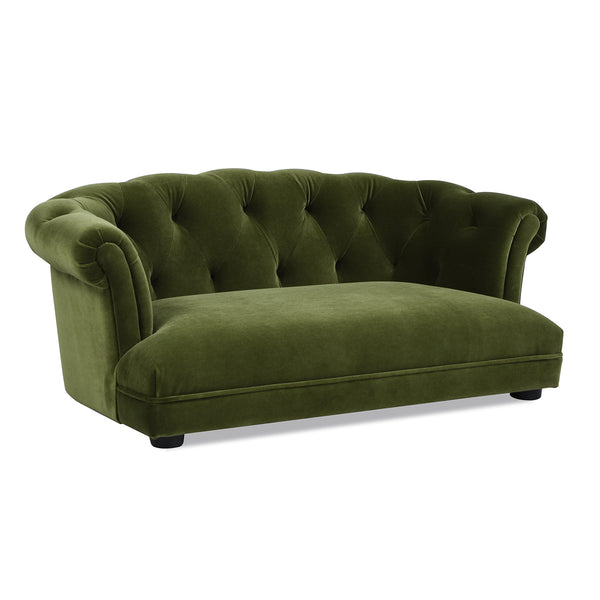 English Elm Jennifer Taylor Home - Kiki Chesterfield Dog Sofa Bed with Tufted Rolled Back, Plush Dual Foam Comfort, Durable Velvet (37") Olive Green B2719P238247