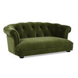 English Elm Kiki 36.5" Chesterfield Dog Sofa Bed, Medium, Olive Green Performance Velvet