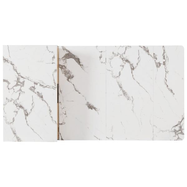 English Elm K&K Modern Extendable 59.5" Kitchen Island with Double-Sided Storage, Power Outlet & Casters Natural N707S000017Y