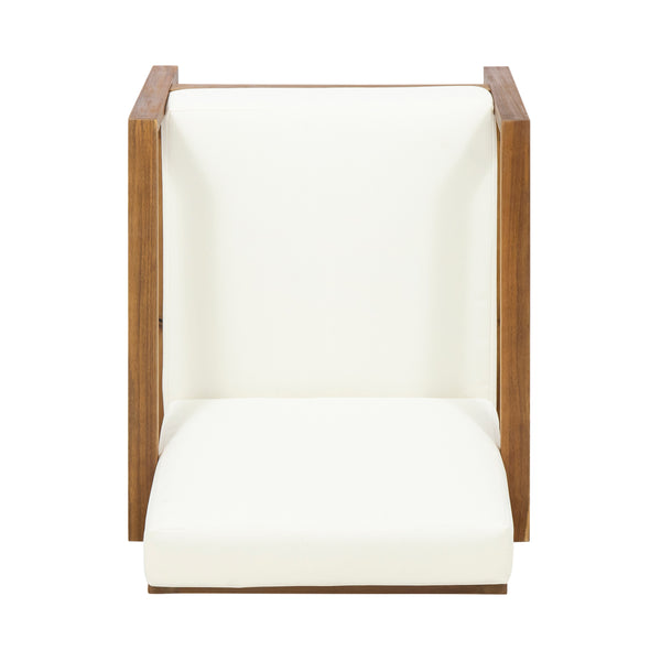 English Elm Christopher Knight Home® - BELGIAN Club Chair in Acacia Wood — Durable Outdoor Slat Design with Open Arms for Patio Comfort and Style Teak 37 L x 27 W x 16.75 H 65060.00BGE