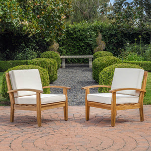 English Elm Christopher Knight Home® - Peyton Club Chair - Stylish Outdoor Seating With Durable Acacia Frame & Water-Resistant Cushions 57973.00BEI