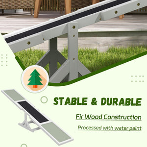 English Elm Pawhut Wooden Dog Agility Seesaw - Weather Resistant Training Equipment For Strength & Coordination W2225P173808-GIGA