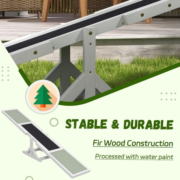 English Elm Pawhut Wooden Dog Agility Seesaw - Weather Resistant Training Equipment For Strength & Coordination W2225P173808-GIGA