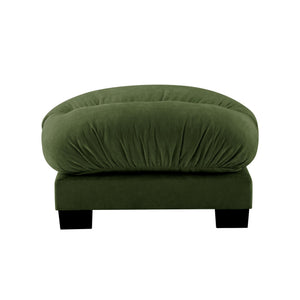 English Elm Flora Chenille Ottoman Pleated Texture Curved Silhouette for Cozy Living Rooms Green W5656P454496