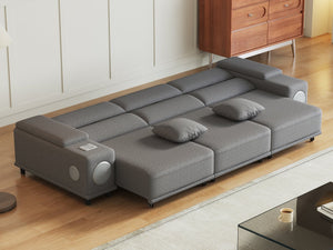 English Elm 3-seater Power Reclining Sofa with Bluetooth Speakers Wireless Charging Usb Living Room W3795S00015