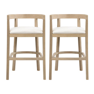 English Elm Christopher Knight Home® - Bar Stools Set Of 2 - Contemporary Rubberwood Design With Comfortable Upholstery For Home Bars N771P284165A