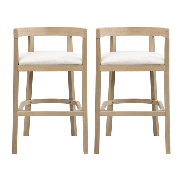 English Elm Christopher Knight Home® - Bar Stools Set Of 2 - Contemporary Rubberwood Design With Comfortable Upholstery For Home Bars N771P284165A