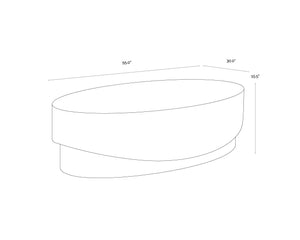 Sunpan Leda Coffee Table - Handcrafted Concrete Design With Marble Texture And Realistic Wood Base Finish Grey Concrete 111944