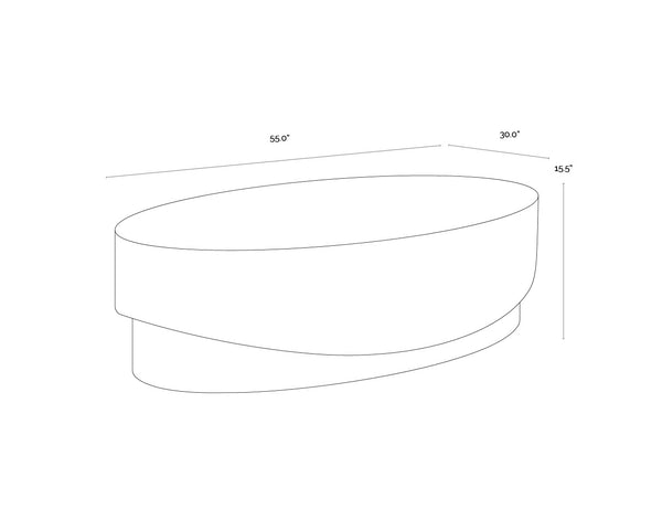 Sunpan Leda Coffee Table - Handcrafted Concrete Design With Marble Texture And Realistic Wood Base Finish Grey Concrete 111944