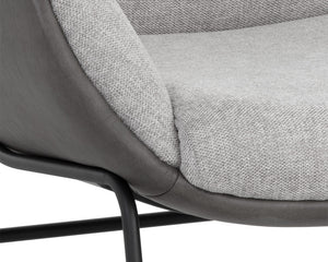Sunpan Lucier Lounge Chair - Stylish Comfort with Durable Fabric and Elegant Matte Black Finish for Any Space Matte Black, Belfast Heather Grey / Bravo Ash