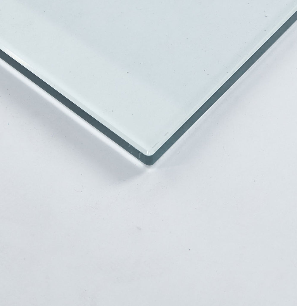 English Elm Tempered Clear Glass Square Table Top 80cm Polished Edges Modern Interior Surface W234P363933