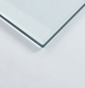 English Elm Tempered Clear Glass Square Table Top 80cm Polished Edges Modern Interior Surface W234P363933