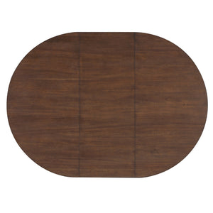 English Elm Trexm Retro 5 Piece Extendable Round Dining Set with Button Tufted Upholstered Chairs Walnut ST000094AAD-2026