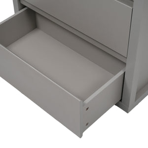 English Elm Christopher Knight Home® - 30" Bathroom Vanity with Ceramic Sink, 2 Soft-Close Full-Extension Drawers, Handle-Free 45° Design, Durable MDF Gray N817P280549G