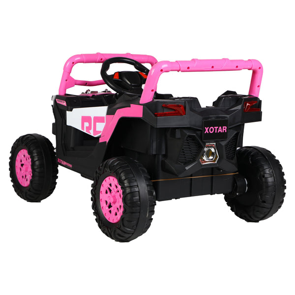 English Elm Ride on 12v Electric Kids Car with Remote Control Swing Function and Bluetooth Music Pink W1760P358706