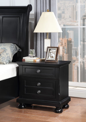 English Elm Meade Chic Nightstand with Felt-Lined Top Drawer, Full-Extension Storage, Durable Wood Veneer Finish Black 30 L x 32.8 W x 21.5 H B078P301542