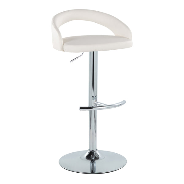 English Elm Adjustable Swivel Barstools in Chrome and Faux Leather Set of 3 for Kitchen Island B202S02048
