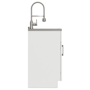 English Elm Hennessy Shaker Cabinet Utility Sink Stainless Steel Basin Laundry Room Setup B136P427215