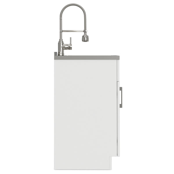 English Elm Hennessy Shaker Cabinet Utility Sink Stainless Steel Basin Laundry Room Setup B136P427215