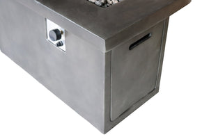 English Elm 24'' Concrete Propane/Natural Gas Outdoor Fire Pit Table with 50,000 BTU, Stainless Steel Burner, Weather-Resistant Gray B120P247439