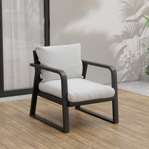 English Elm Fr Aluminum Patio Sofa Set with Swivel Rocker Memory Foam Cushions Outdoor Living W5382P440239