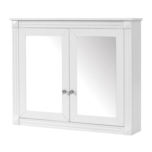 English Elm 36'' Wall Mounted Medicine Cabinet with Dual Mirrors Soft Close Doors Bathroom Storage White N710P371186K