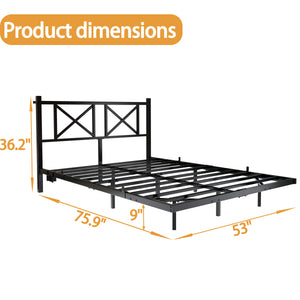 English Elm Full Size Floating Platform Bed with Led Underglow Usb Charging and Storage Headboard W840P383353