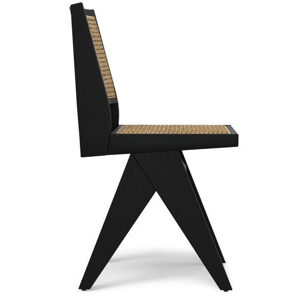 English Elm Regina Dining Chairs Set Of 2 - Mid-Century Modern Design With Woven Cane Backrest & Durability B136P266936-GIGA