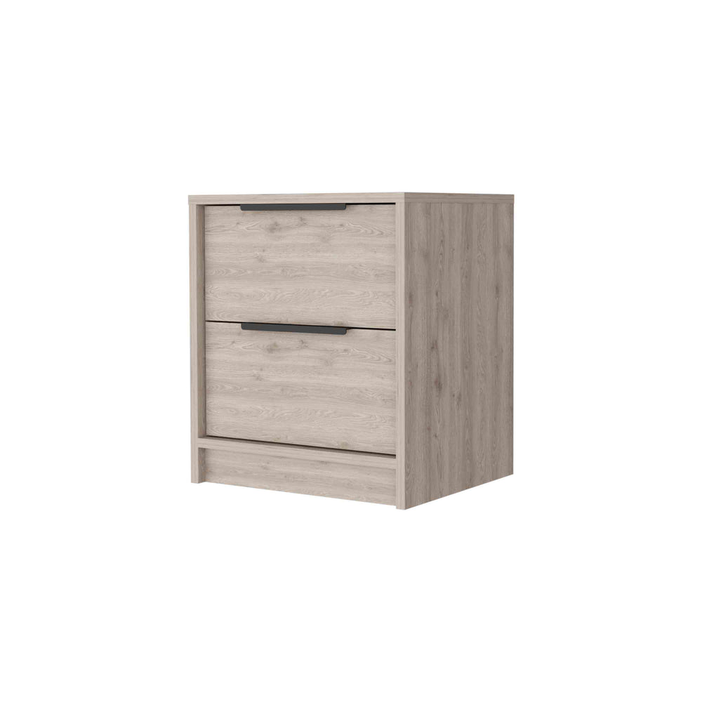 English Elm Washington Two Drawer Nightstand with Open Shelf Modern Two Tone Bedroom Storage B128P148838